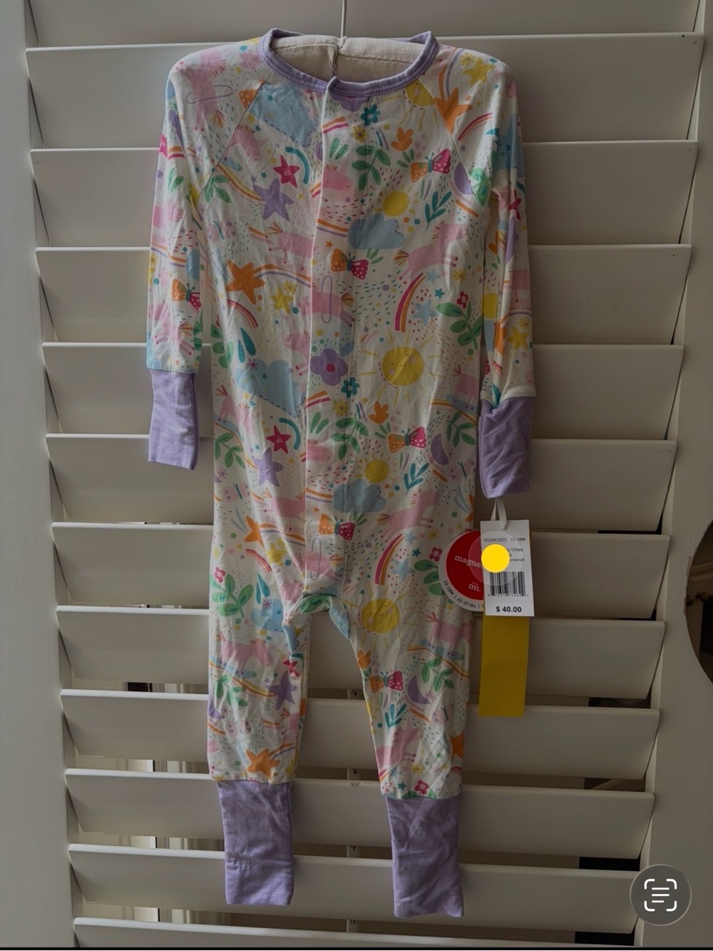 Magnetic Me - Pastel Rainbow & Floral Print (Lavender Trim)